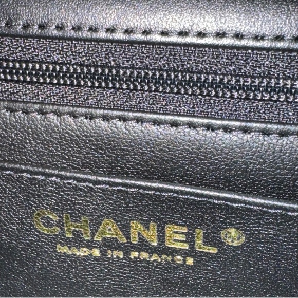 Authentic Chanel Mini Top Handle Fap Bag 24P Black - Picture 9 of 13